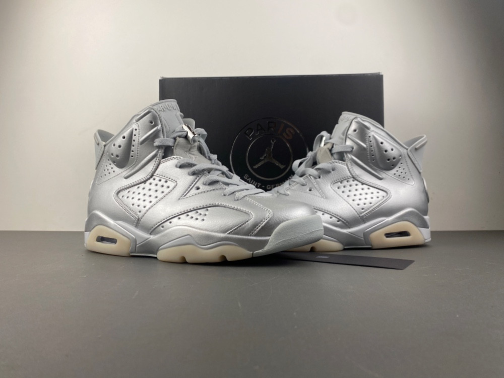 PSG x Air Jordan 6 Metallic Silver / Pure Platinum IQ5135-001