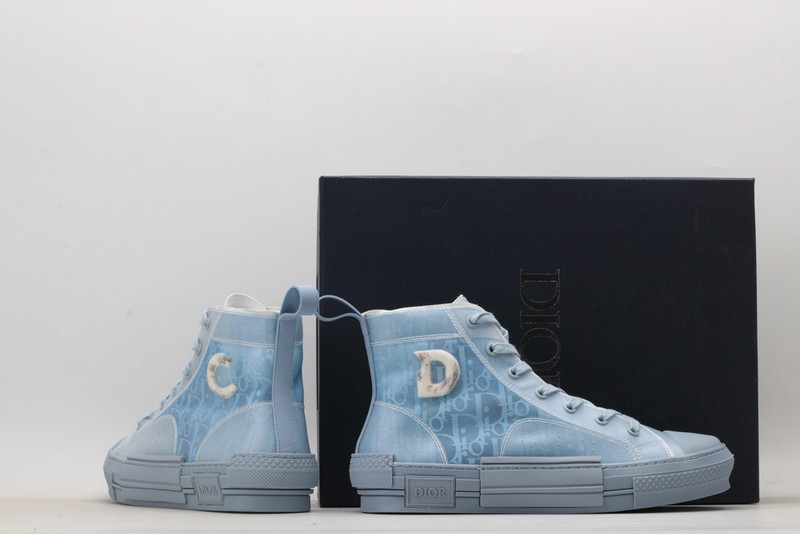 dio* b23 oblique high-top white sneaker