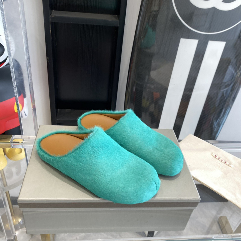 marni calf hair slippers