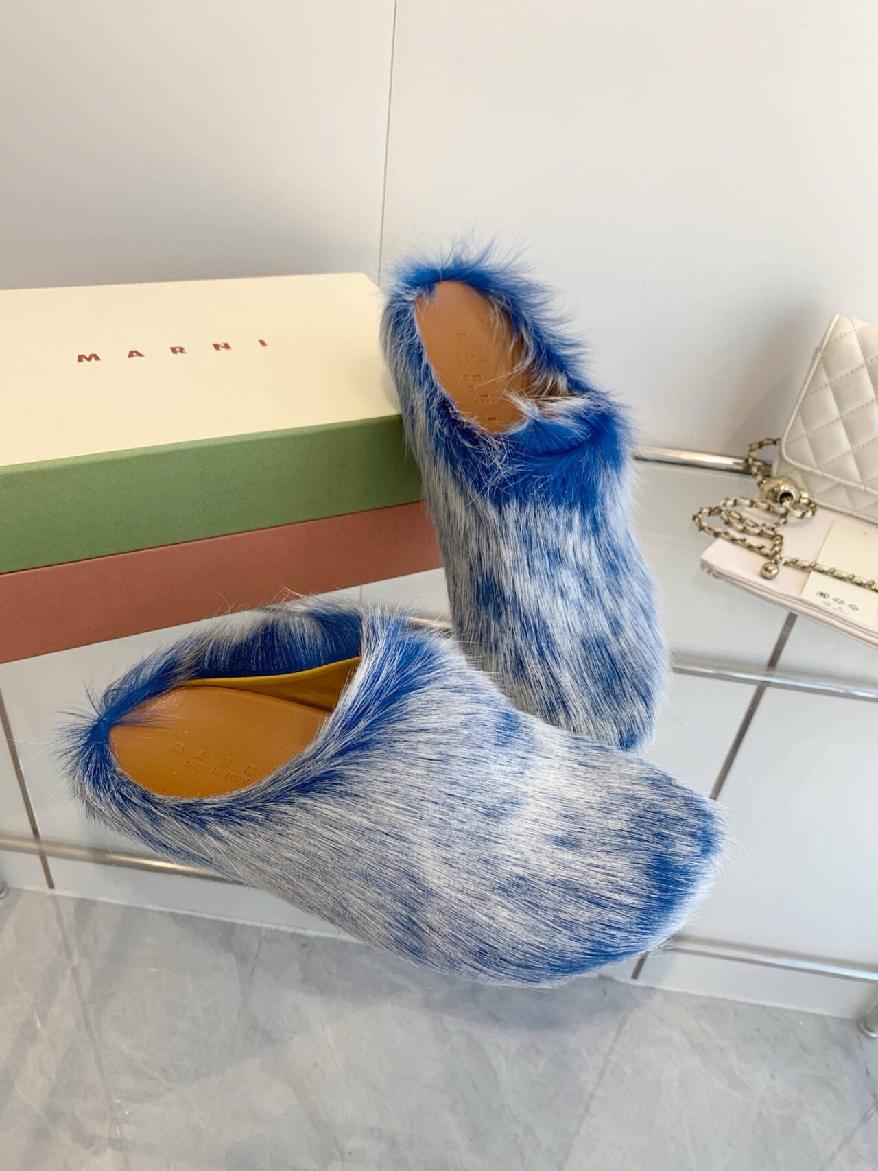Marni calf hair slippers